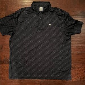 Callaway Black Polo Shirt with Subtle Pattern